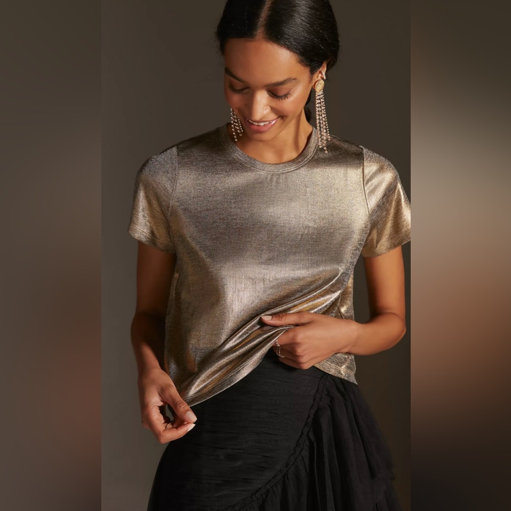 Porridge Shine Glam Tee from Anthropologie Size M